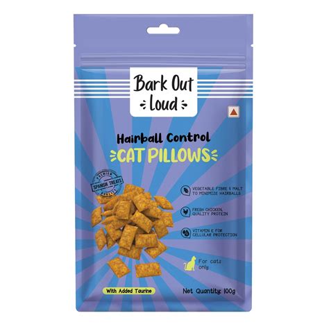 Buy Bark Out Loud Cat Pillow Treats | Hairball Control Cat Treats with ...