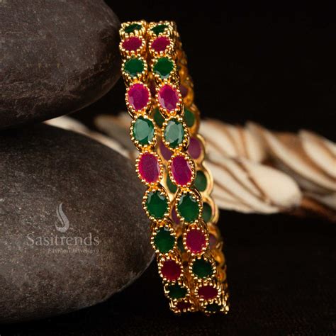 Latest Micro Gold Plated American Diamond Stone Bangles - Party Wear ...
