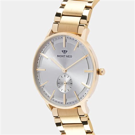 Mont Neo Men Quartz Silver Dial Analog Stainless Steel Watch 7009E ...
