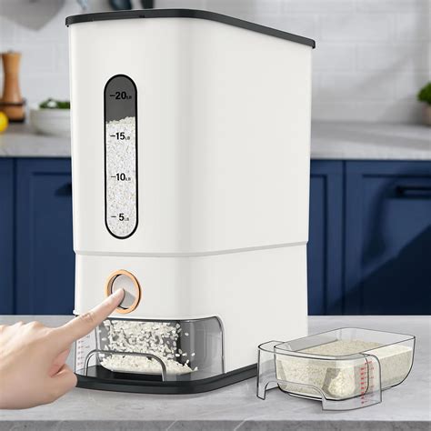 Amazon.com: JOJOZOO 26.5 Lbs Rice Dispenser, Large Cereal Grain Storage Container with Measuring ...