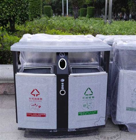 喷塑户外四分类不锈钢垃圾桶-20年分类垃圾桶制作商