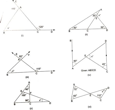 Calculate the value of x in each of the following figures.