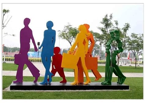 商业美陈不锈钢景观雕塑广场步行街雕塑金属切片分层抽象人物雕塑-阿里巴巴