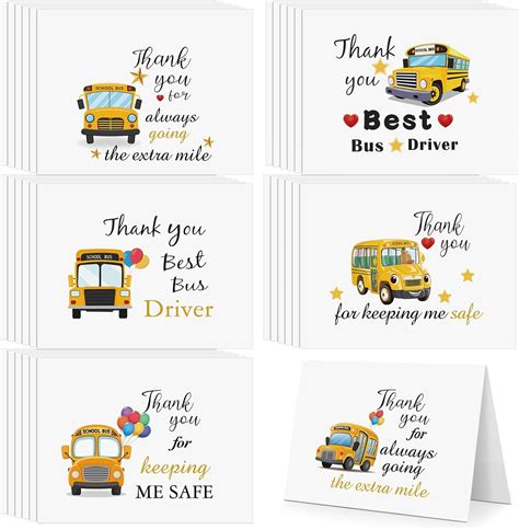 Motiskyy 36 Pack School Bus Driver Appreciate Card Foldable Bus Driver ...