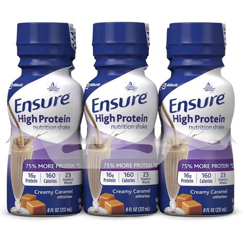 Ensure High Protein Nutritional Shake, 16g Protein, Creamy Caramel, 8 ...