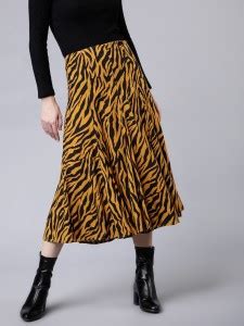 Tokyo Talkies Printed Women Flared Yellow, Black Skirt - Buy Tokyo ...
