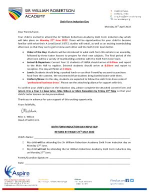 Fillable Online swracademy.orgsixth-form-induction-2022Sixth Form ...