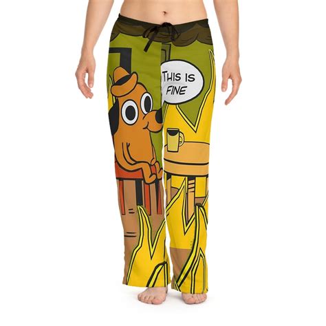This is Fine Pants Pajamas / Fire Dog Meme Women's Casual Loungewear - Etsy
