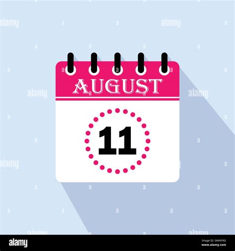 Icon calendar day - 11 August. 11th days of the month, vector ...
