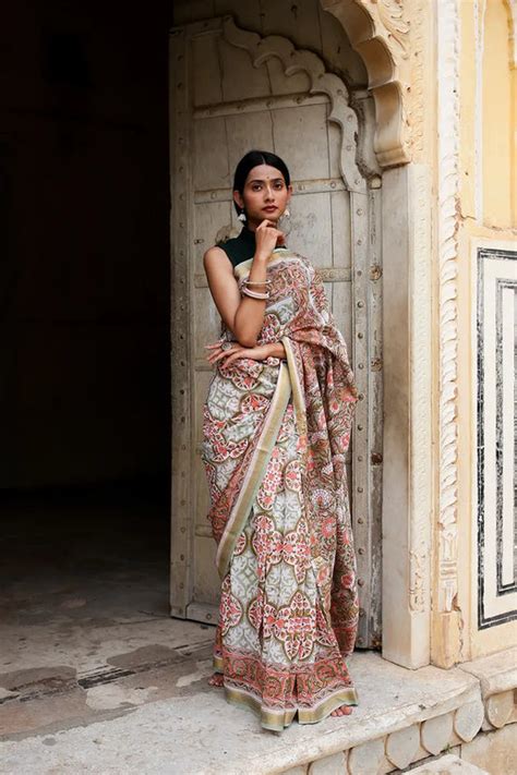 Moora - Hand Block Printed Cotton, Chanderi Silk Sarees Online