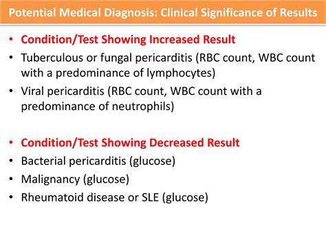 Pericardial fluid examination | PPTX - significance of high wbc count