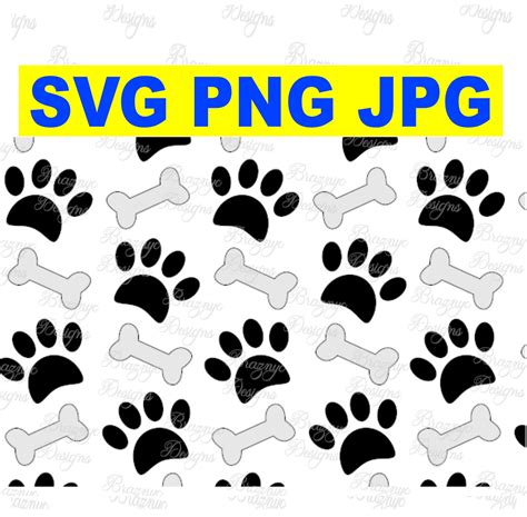 Embellishments Digital Paper Download Pink And Light Blue Backgrounds Dog Paws And Bones PNG ...