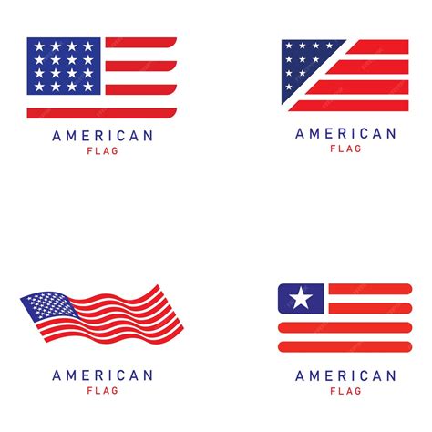 Premium Vector | Set of American flag logo design elements vector icons