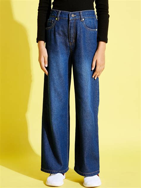 Buy Girls Blue Denim Straight Jeans Online at Sassafras