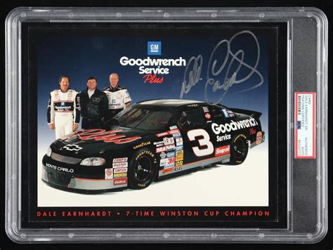 Dale Earnhardt Sr. Signed 8x10 Stat Card (PSA | Auto Grade PSA ...