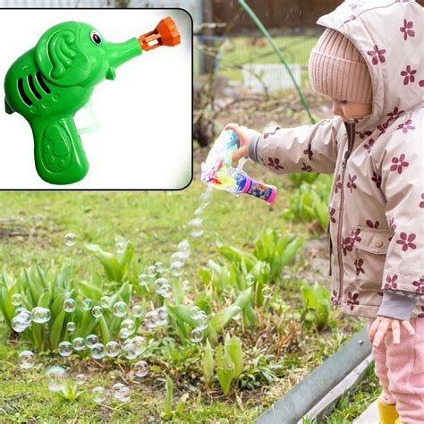 Shop Bubble Gun Elephant Toy with Bubble Liquid Bottle