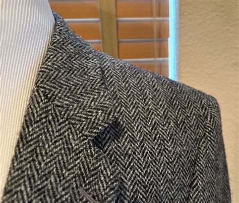 HARRIS TWEED Gray Herringbone Wool Sport Coat Blazer … - Gem