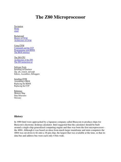 Image result for Z80 Microprocessor Instruction Set