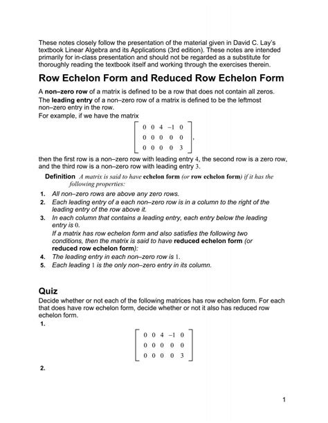 Image result for Row Echelon Form Tutorial