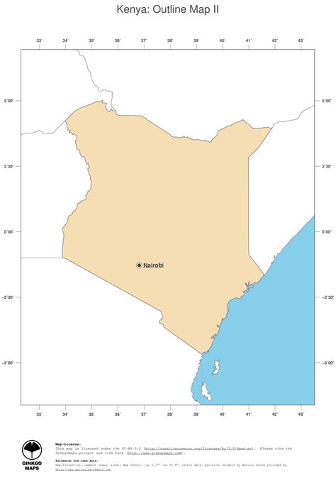 Map Kenya; GinkgoMaps continent: Africa; region: Kenya