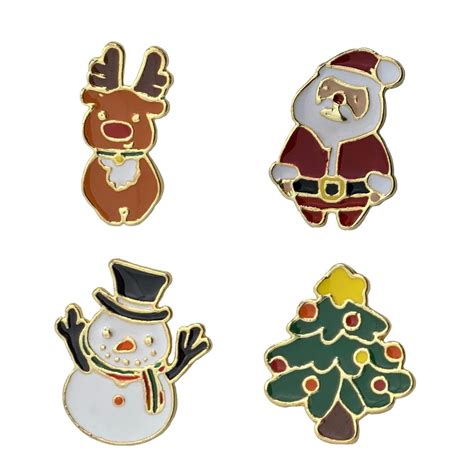 FURE Christmas Enamel Pins - Set of 4 (Multi Colour) for Men & Women ...