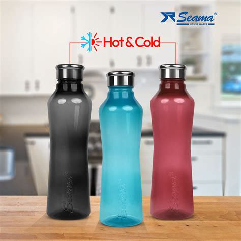 PP Amor Steel Cap Plastic Bottle 1000ml (1L) Pack of 2 | Leak-Proof, Durable, BPA-Free Hydration ...