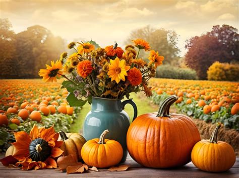 Sunflowers Pumpkins Autumn Free Stock Photo - Public Domain Pictures