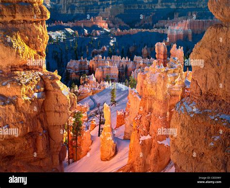 Snow on Hoodoos. Bryce Canyon National Park, Utah Stock Photo - Alamy