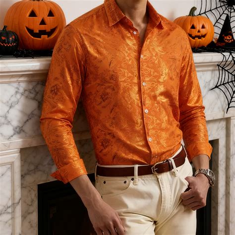 Men's Dress Shirt - Orange