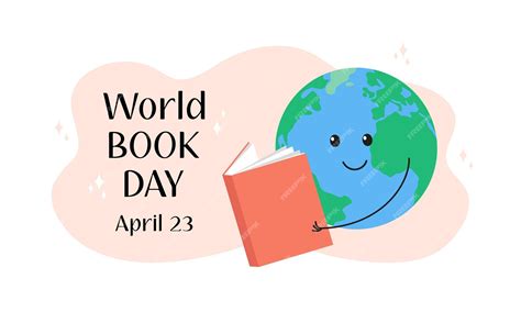 Premium Vector | World Book Day April 23 celebration Cute cartoon Earth ...