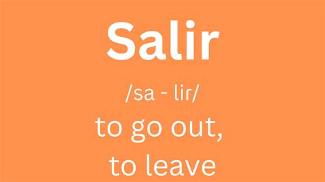 Salir Conjugation Spanish