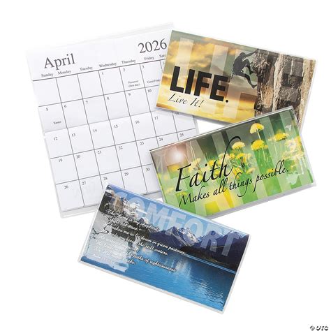 6 1/2" x 3 1/2" 2025 - 2026 Inspirational Paper Pocket Calendars with ...