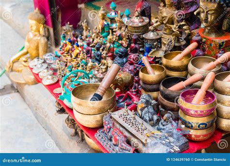 Souvenirs In Thamel District, Known As The Centre Of The Tourist Industry In Kathmandu, Nepal ...