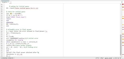 Exercises On Writing a MATLAB Code by Gauss-Seidel Method 的图像结果
