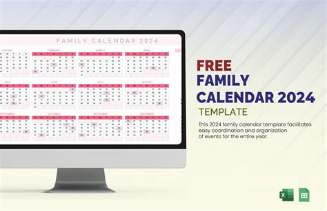 Family Calendar Template in Excel, Google Sheets - Download | Template.net