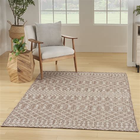 Nourison Home Positano 7x10 Beige Area Rug, Outdoor Modern Boho ...