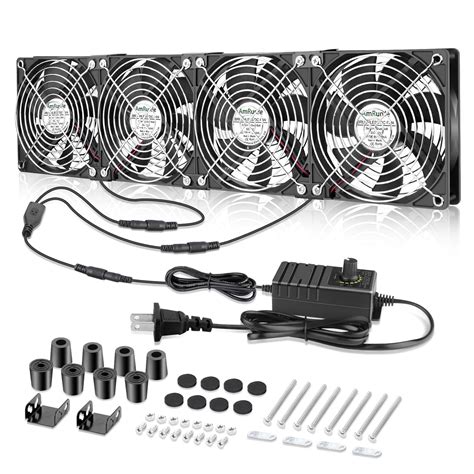 AmRunJe 4X 120mm Server Rack Fan with Speed Controller Big India | Ubuy