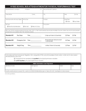 Fillable Online NYSED SCHOOL BUS ATTENDANTMONITOR PHYSICAL PERFORMANCE ...