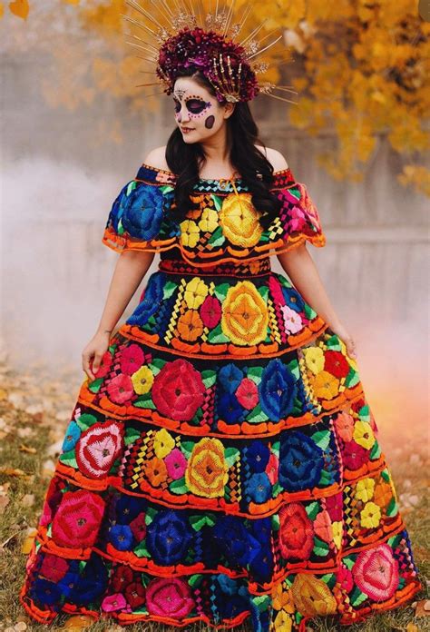 Traditional Mexican Chiapas Dress. Suit for Parties. Quinceanera Dress ...