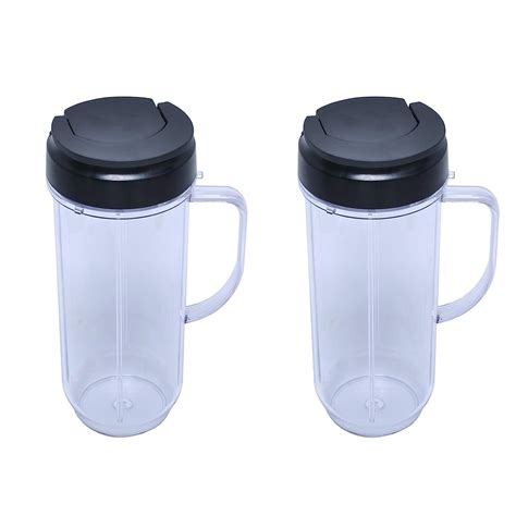 22oz Tall Cups with Handle and Flip Top To-Go Lids Compatible with ...