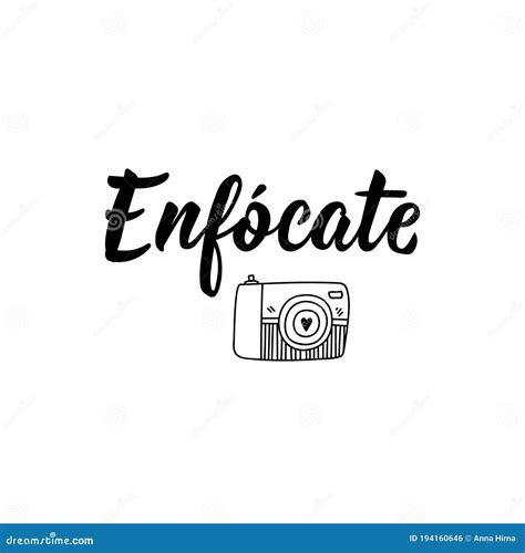 Focus - in Spanish. Lettering. Ink Illustration. Modern Brush ...