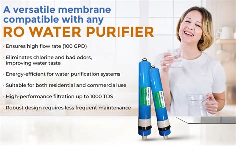 Orvino® 100 GPD RO Membrane | Compatible with All RO Water Purifiers ...