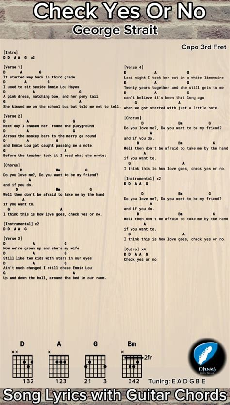 Ohwel - Check Yes Or No - George Strait | Song Lyrics With Guitar ...