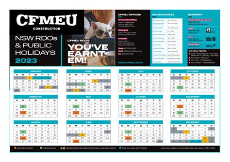 Rdo Calendar 2025 South Australia Cfmeu rdo calendar 2025 Vic Printable ...
