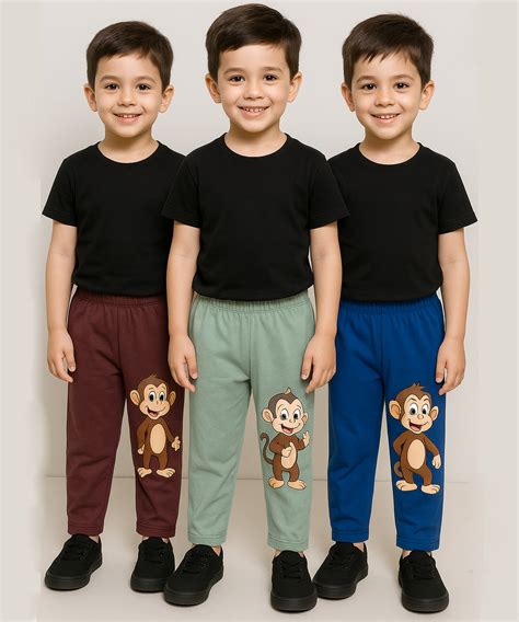 Pure Cotton Plain Trackpant for Casual Night wear for Kids Boys Age 4 ...