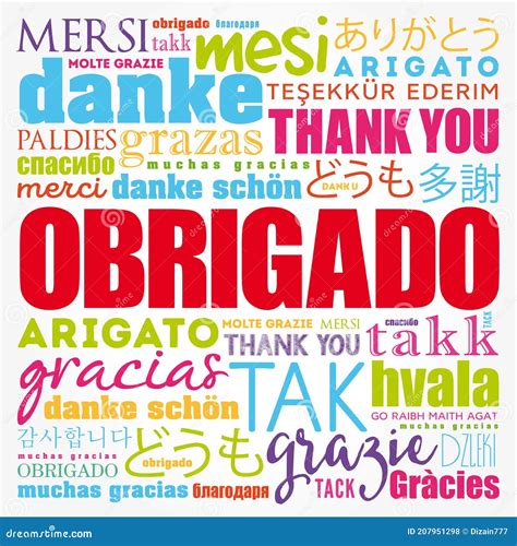 Obrigado Thank You in Portuguese Word Cloud Stock Illustration ...