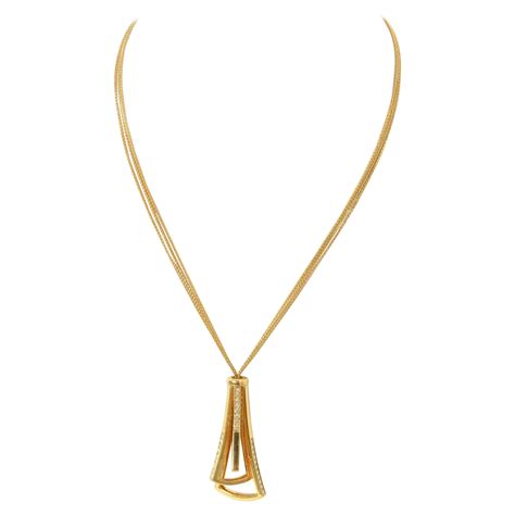 Foxtail Diamond Gold Chain Necklace at 1stDibs