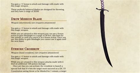 Drow Magic Weapons - A mix of old weapons updated for 5e and some new ...