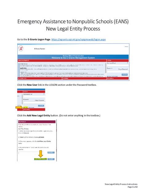 Fillable Online opi mt EANS New Legal Entity Request Process ...