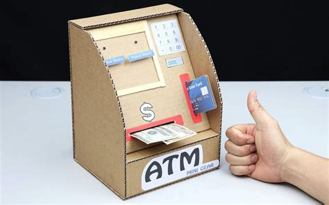 教你使用纸板制作提取存款机，ATM取款机！_哔哩哔哩_bilibili
